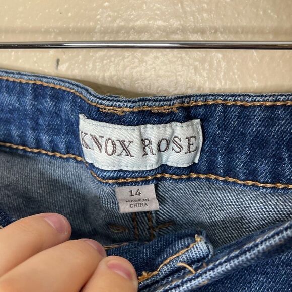 Knox Rose Jeans Women's 14 Cropped Ankle Embroidered Embellished Straight Leg - Picture 4 of 9